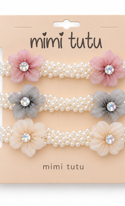 kids atelier mimi tutu Pearl Flower Scrunchie Set