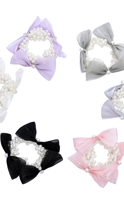kids atelier mimi tutu Pearl Bow Scrunchie Set