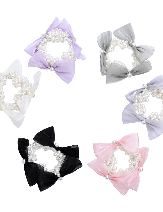 kids atelier mimi tutu Pearl Bow Scrunchie Set