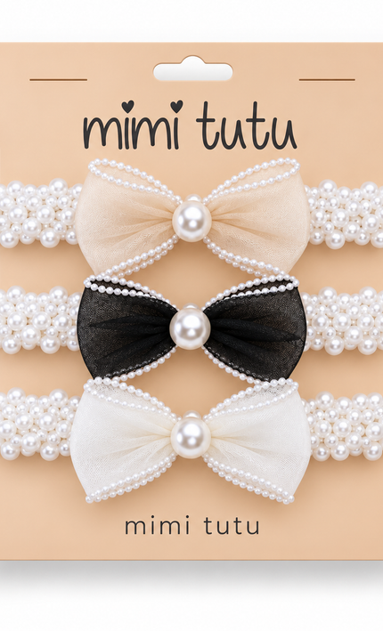 kids atelier mimi tutu Sheer Bow Scrunchie Set  