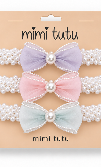 kids atelier mimi tutu Sheer Bow Scrunchie Set  