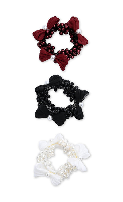 kids atelier mimi tutu Pearl Cluster Bow Scrunchie Set