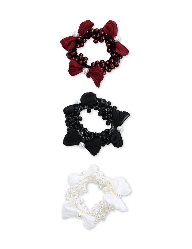 kids atelier mimi tutu Pearl Cluster Bow Scrunchie Set