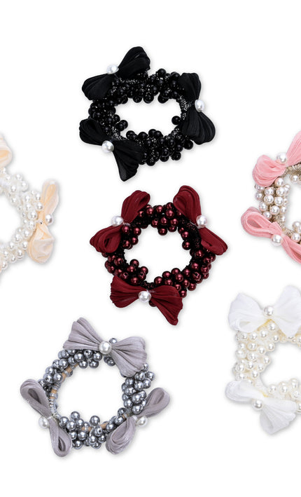 kids atelier mimi tutu Pearl Cluster Bow Scrunchie Set