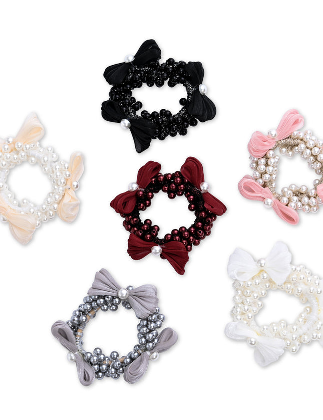 kids atelier mimi tutu Pearl Cluster Bow Scrunchie Set
