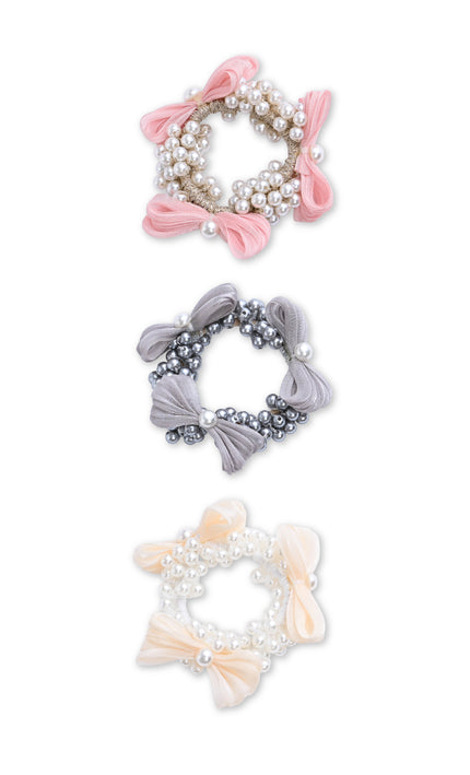 kids atelier mimi tutu Pearl Cluster Bow Scrunchie Set