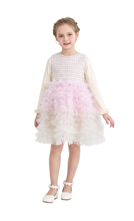 kids atelier mimi tutu Light Pink Lina Pixie‑Twirl Dress Sets