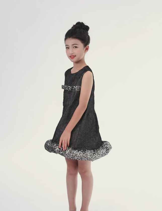 kids atelier tulleen Dark Gray Speckled Dress