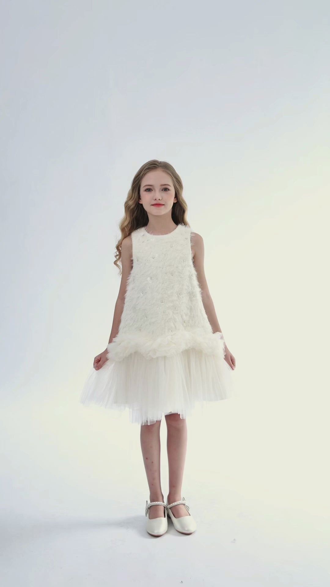 Cream Sparkle Tulle Dress 2Y/3Y / Cream