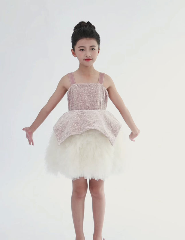 kids atelier tulleen Pink Glitter & Tulle Celebration Dress