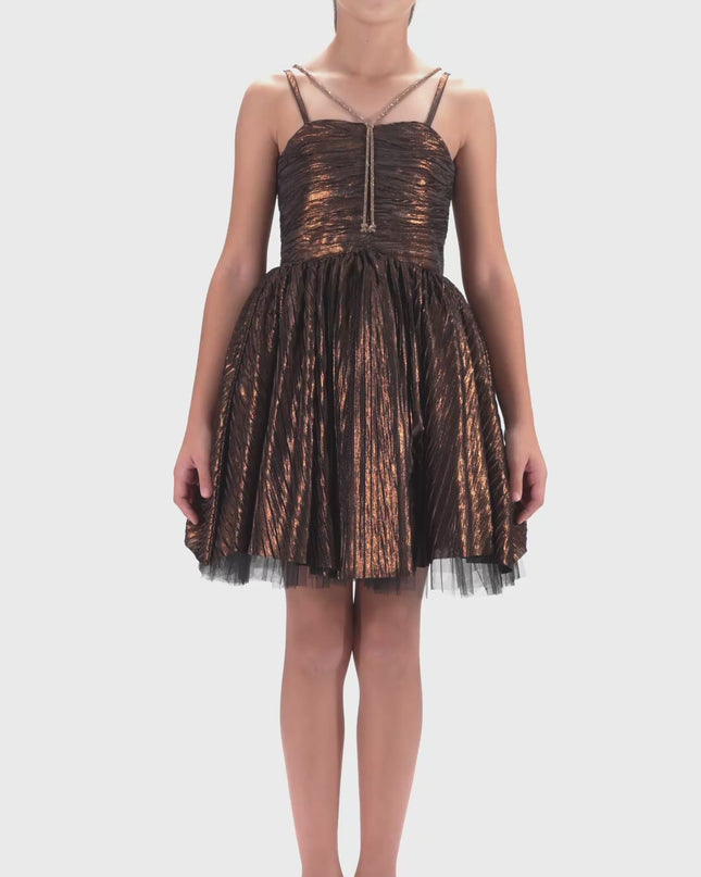 Bronze Gianotta Strapped Dress