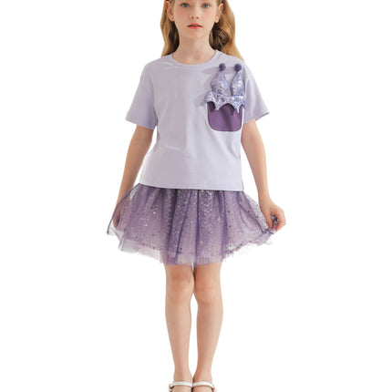 Purple Glimmer Applique Outfit