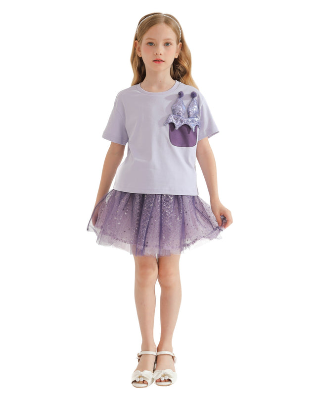 Purple Glimmer Applique Outfit