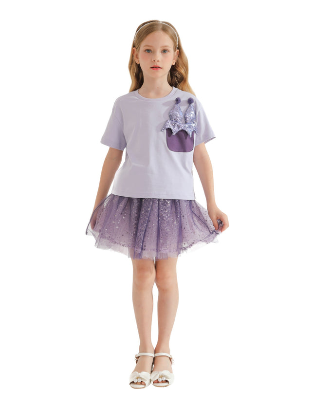 Purple Glimmer Applique Outfit