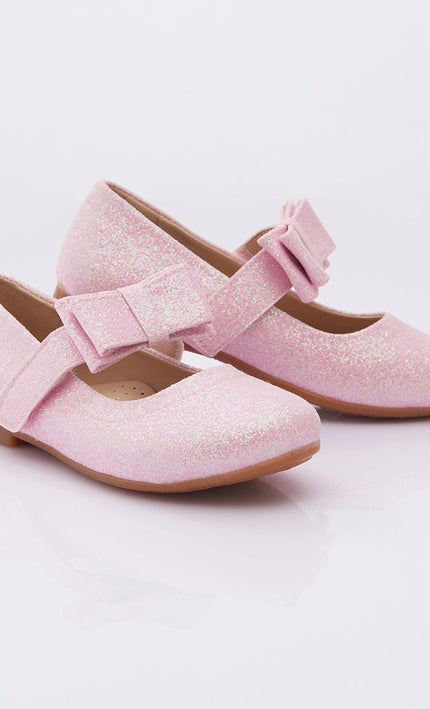 Sparkly Bubblegum Pink Bow Flats