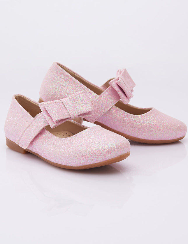 Sparkly Bubblegum Pink Bow Flats