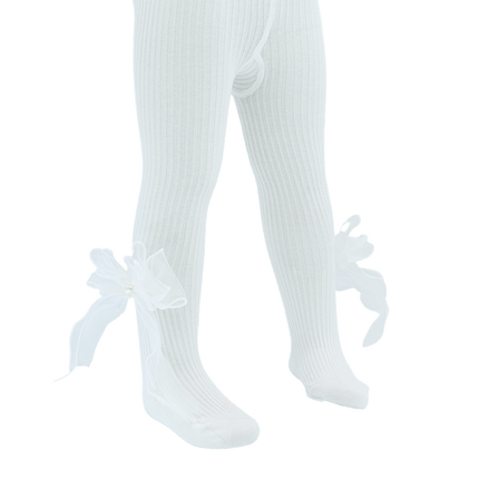 Heart Pearl Ribbon Tights