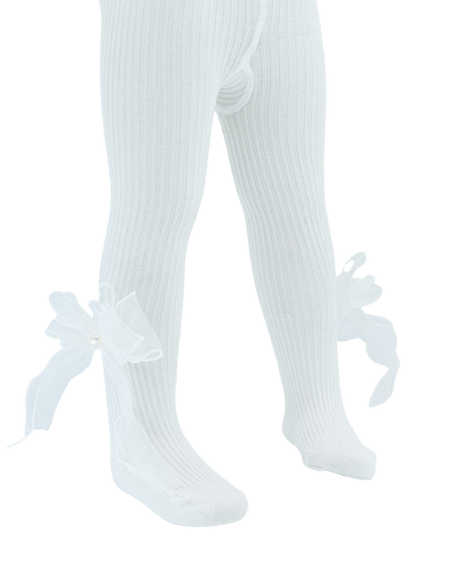 Heart Pearl Ribbon Tights