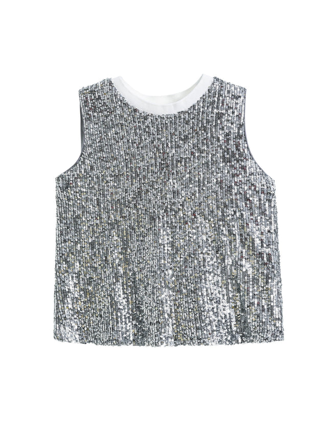 kidsatelier-tulleen-tud52011-silver-sequin-sleeveless-shorts-set