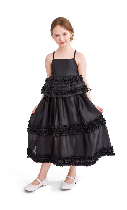 kids atelier tulleen Black Calista Ruffle Skirt Set