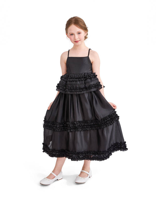 kids atelier tulleen Black Calista Ruffle Skirt Set
