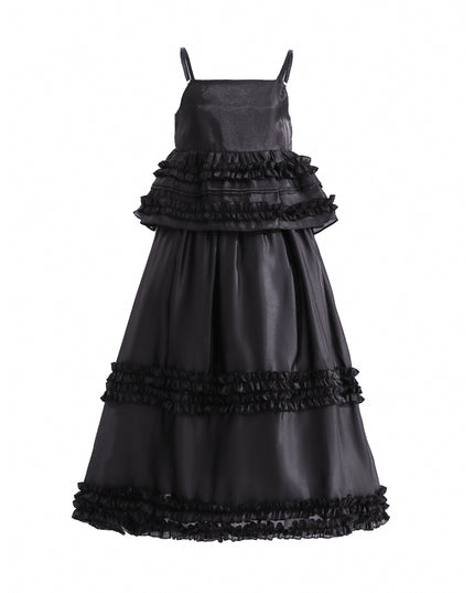 kids atelier tulleen Black Calista Ruffle Skirt Set