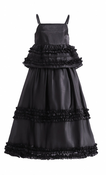 kids atelier tulleen Black Calista Ruffle Skirt Set