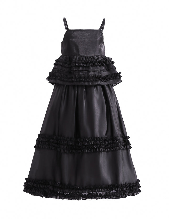kids atelier tulleen Black Calista Ruffle Skirt Set
