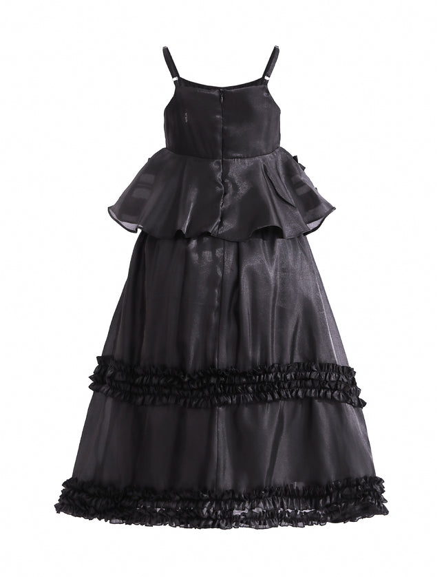 kids atelier tulleen Black Calista Ruffle Skirt Set