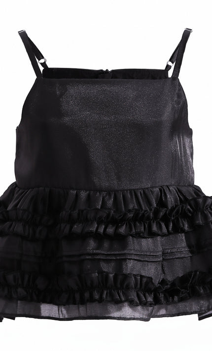 kids atelier tulleen Black Calista Ruffle Skirt Set