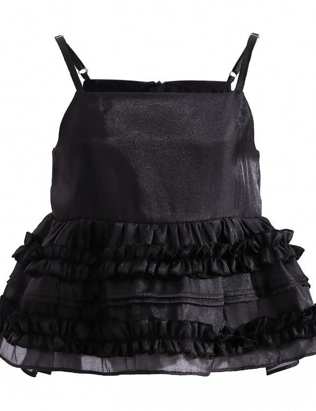 kids atelier tulleen Black Calista Ruffle Skirt Set