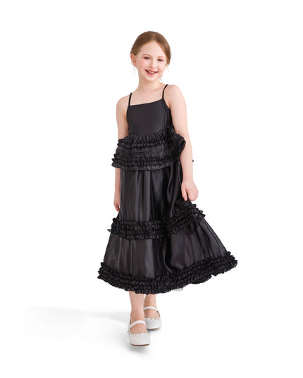 kids atelier tulleen Black Calista Ruffle Skirt Set