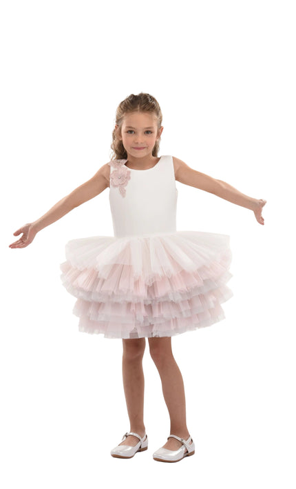 kids atelier tulleen Pink Littlebrook Floral Tulle Dress