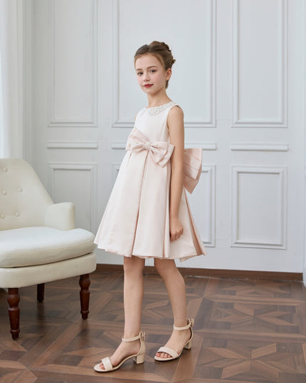 kids atelier tulleen Pink Melinda Pearl Double Bow Dress