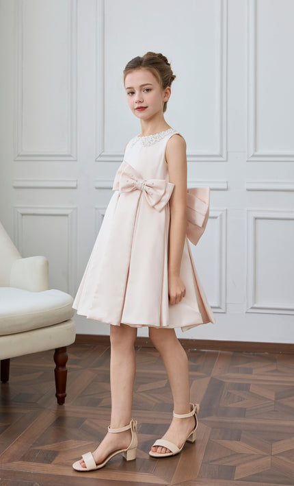 kids atelier tulleen Pink Melinda Pearl Double Bow Dress
