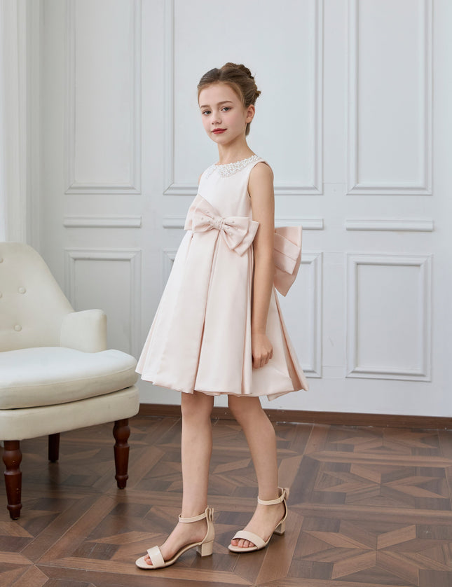 kids atelier tulleen Pink Melinda Pearl Double Bow Dress
