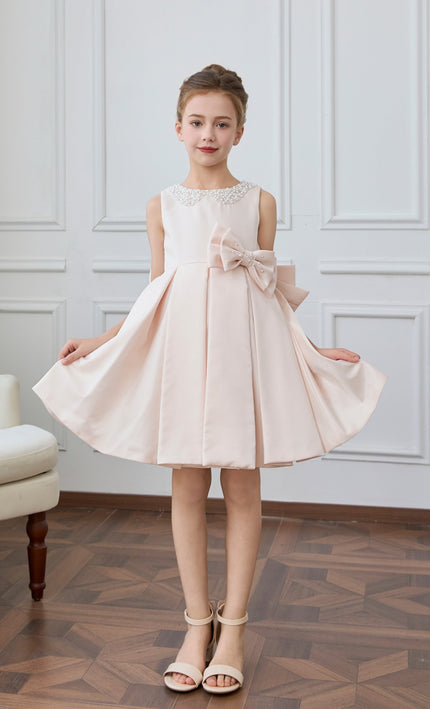 kids atelier tulleen Pink Melinda Pearl Double Bow Dress