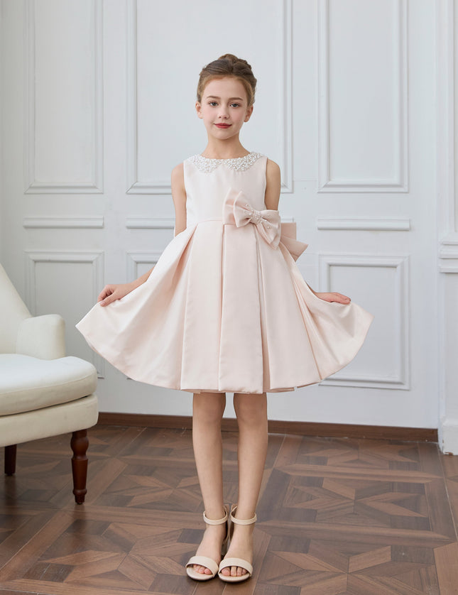 kids atelier tulleen Pink Melinda Pearl Double Bow Dress