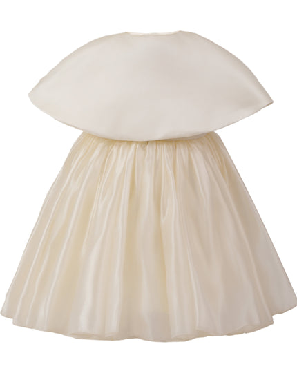 kids atelier tulleen Beige Dovera Timeless Cape-Overlay Gown