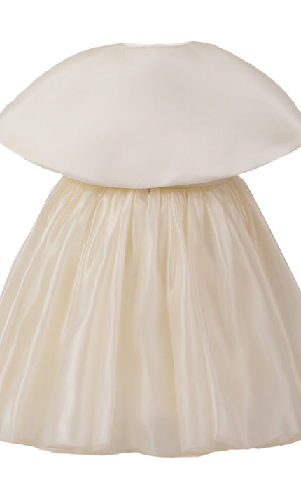 kids atelier tulleen Beige Dovera Timeless Cape-Overlay Gown