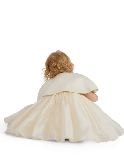kids atelier tulleen Beige Dovera Timeless Cape-Overlay Gown
