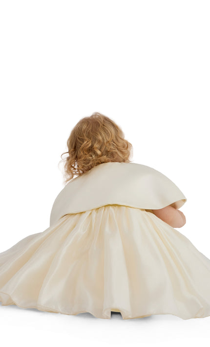 kids atelier tulleen Beige Dovera Timeless Cape-Overlay Gown