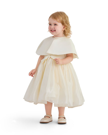 kids atelier tulleen Beige Dovera Timeless Cape-Overlay Gown