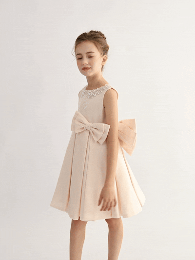 kids atelier tulleen Pink Melinda Pearl Double Bow Dress
