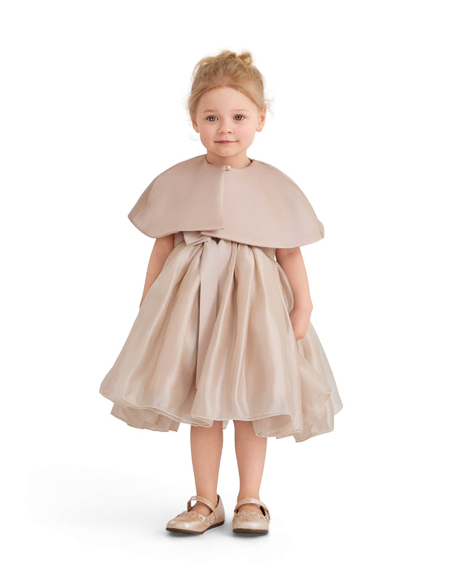 kids atelier tulleen Pink Dovera Timeless Cape-Overlay Gown