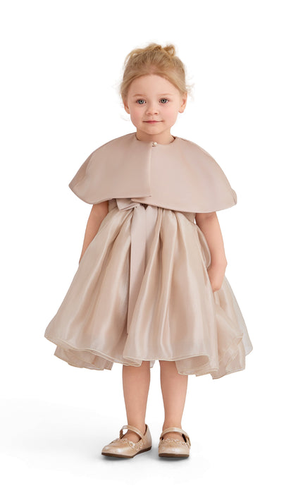 kids atelier tulleen Pink Dovera Timeless Cape-Overlay Gown