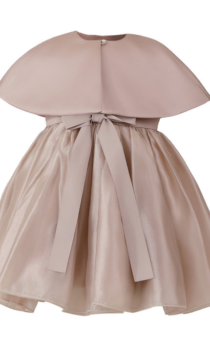 kids atelier tulleen Pink Dovera Timeless Cape-Overlay Gown