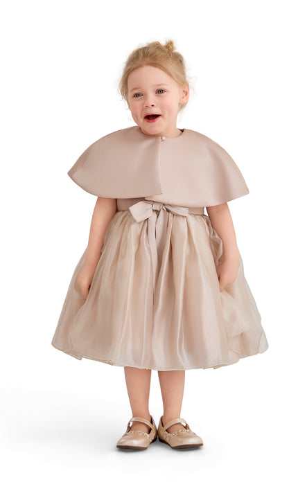 kids atelier tulleen Pink Dovera Timeless Cape-Overlay Gown