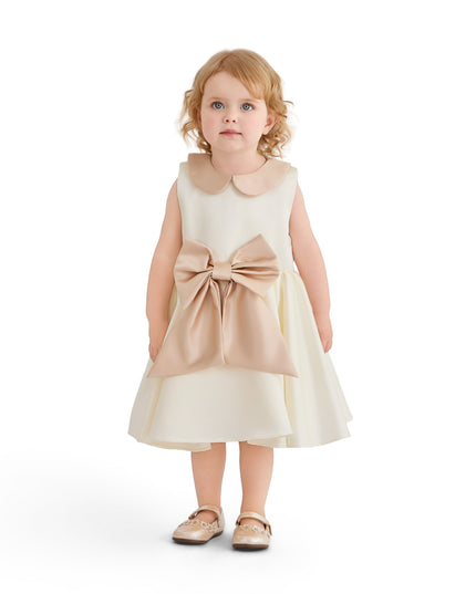 kids atelier tulleen Cream Elaria Petal Bow Gown
