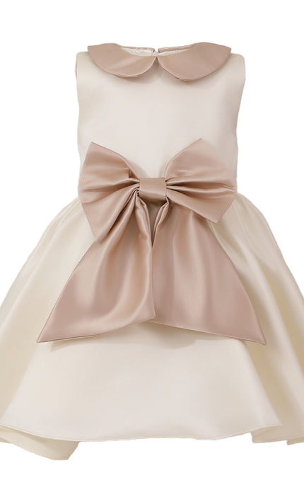 kids atelier tulleen Cream Elaria Petal Bow Gown